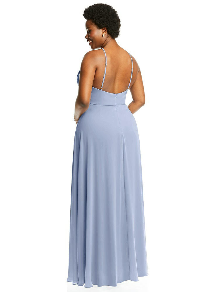 【NEW】【STYLE: LB035】ダイヤモンド ホルター マキシ ドレス 調整可能 ストラップ【COLOR: Sky Blue】【SIZE: 00-30W】
