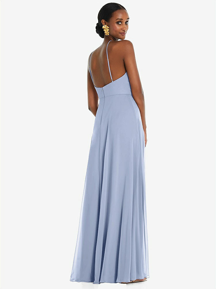 【STYLE: LB035】Diamond Halter Maxi Dress with Adjustable Straps【COLOR: Sky Blue】