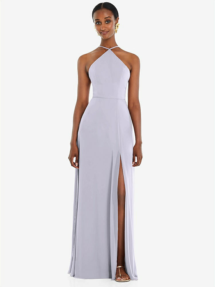 【NEW】【STYLE: LB035】ダイヤモンド ホルター マキシ ドレス 調整可能 ストラップ【COLOR: Silver Dove】【SIZE: 00-30W】