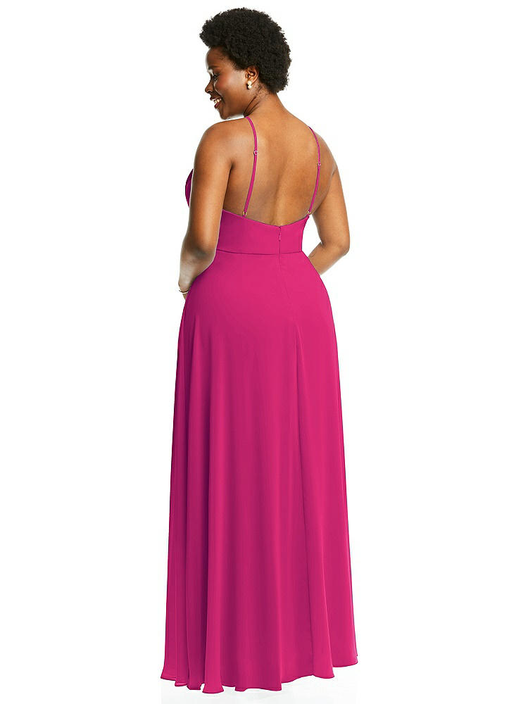 【NEW】【STYLE: LB035】ダイヤモンド ホルター マキシ ドレス 調整可能 ストラップ【COLOR: Think Pink】【SIZE: 00-30W】