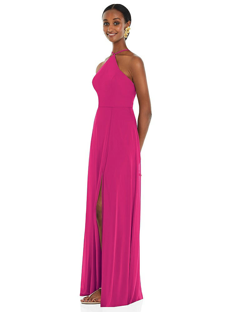 【NEW】【STYLE: LB035】ダイヤモンド ホルター マキシ ドレス 調整可能 ストラップ【COLOR: Think Pink】【SIZE: 00-30W】