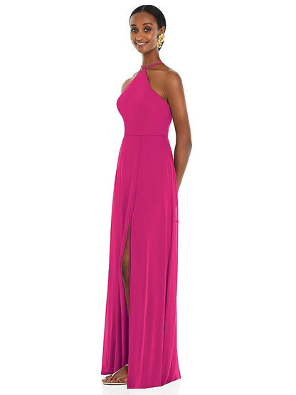 【NEW】【STYLE: LB035】ダイヤモンド ホルター マキシ ドレス 調整可能 ストラップ【COLOR: Think Pink】【SIZE: 00-30W】