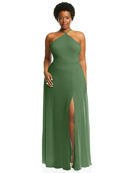 【NEW】【STYLE: LB035】ダイヤモンド ホルター マキシ ドレス 調整可能 ストラップ【COLOR: Vineyard Green】【SIZE: 00-30W】