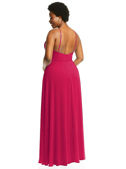 【NEW】【STYLE: LB035】ダイヤモンド ホルター マキシ ドレス 調整可能 ストラップ【COLOR: Vivid Pink】【SIZE: 00-30W】