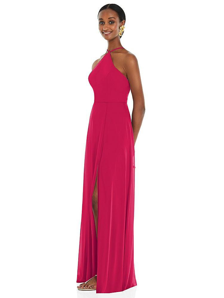 【NEW】【STYLE: LB035】ダイヤモンド ホルター マキシ ドレス 調整可能 ストラップ【COLOR: Vivid Pink】【SIZE: 00-30W】