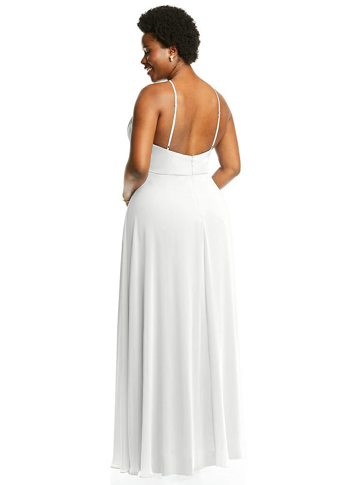 【STYLE: LB035】Diamond Halter Maxi Dress with Adjustable Straps【COLOR: White】