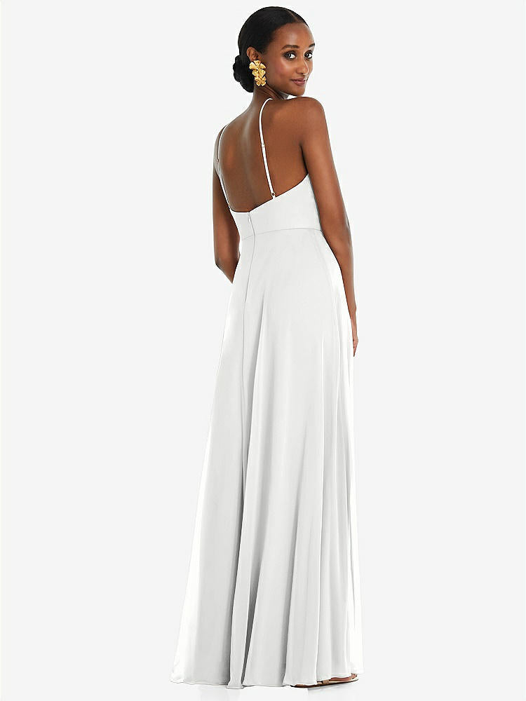 【STYLE: LB035】Diamond Halter Maxi Dress with Adjustable Straps【COLOR: White】