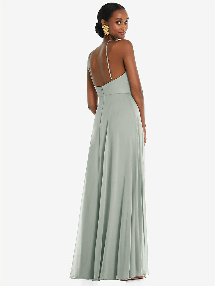 【STYLE: LB035】Diamond Halter Maxi Dress with Adjustable Straps【COLOR: Willow Green】