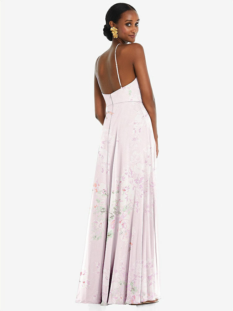 【STYLE: LB035】Diamond Halter Maxi Dress with Adjustable Straps【COLOR: Watercolor Print】