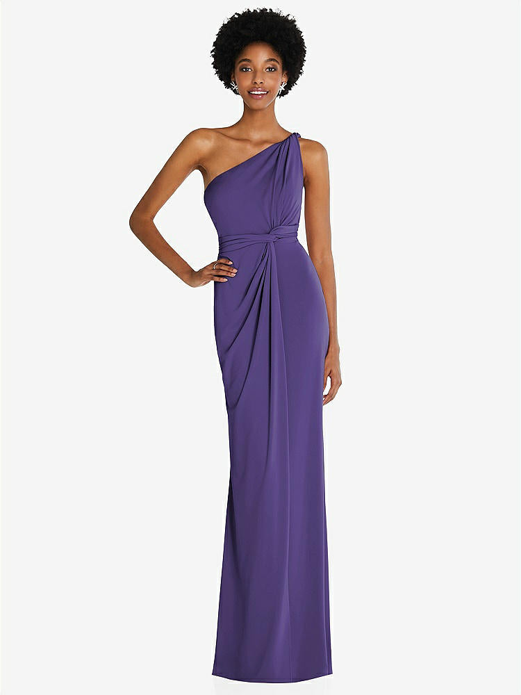 【STYLE: TH100】One-Shoulder Twist Draped Maxi Dress【COLOR: Regalia - PANTONE Ultra Violet】