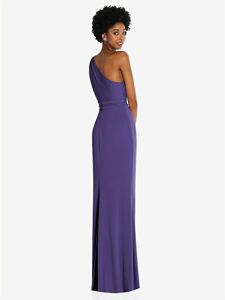 【NEW】【STYLE: TH100】ワンショルダー ひねり ドレープ マキシ ドレス【COLOR: Regalia - PANTONE Ultra Violet】【SIZE: 00-30W】