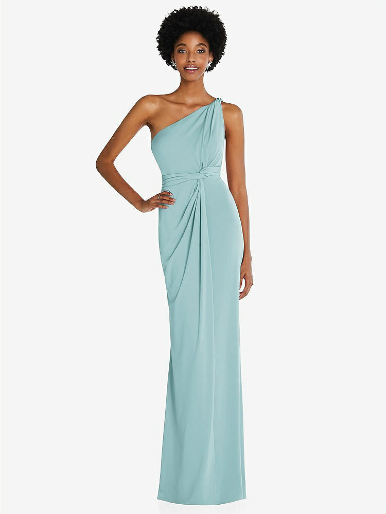 【NEW】【STYLE: TH100】ワンショルダー ひねり ドレープ マキシ ドレス【COLOR: Canal Blue】【SIZE: 00-30W】