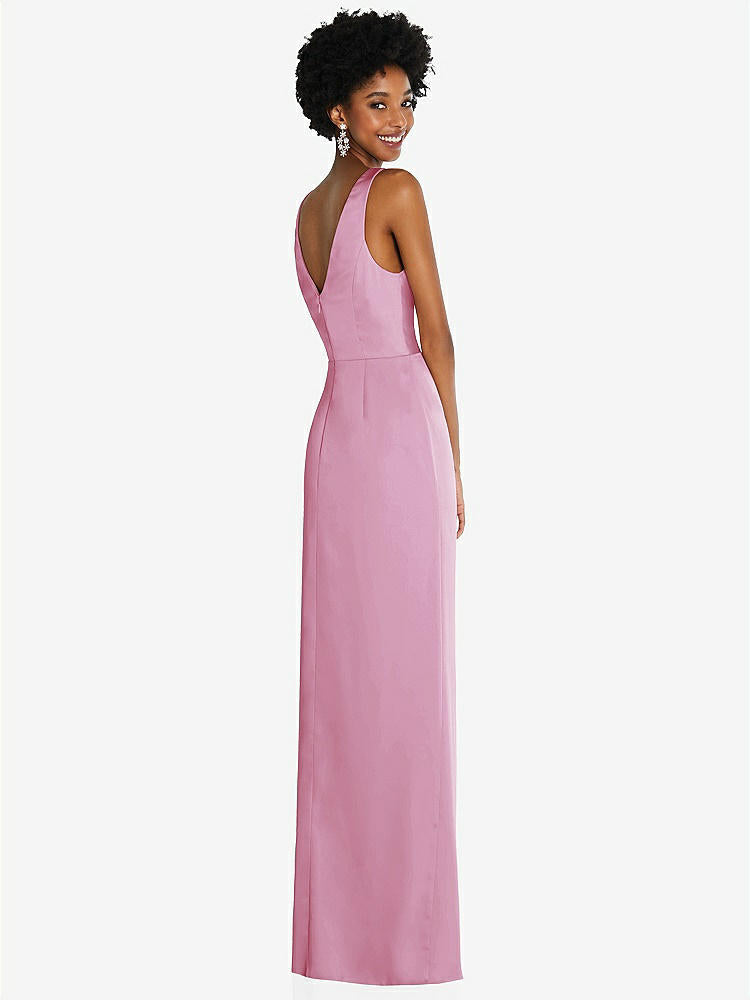 【NEW】【STYLE: 6864】フェイク ラップ ささやき サテン マキシ ドレス ドレープ チューリップ スカート【COLOR: Powder Pink】【SIZE: 00-30W】