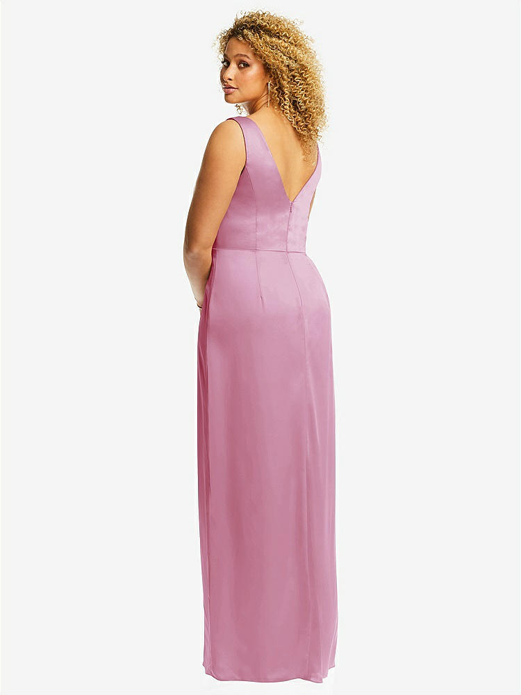 【NEW】【STYLE: 6864】フェイク ラップ ささやき サテン マキシ ドレス ドレープ チューリップ スカート【COLOR: Powder Pink】【SIZE: 00-30W】