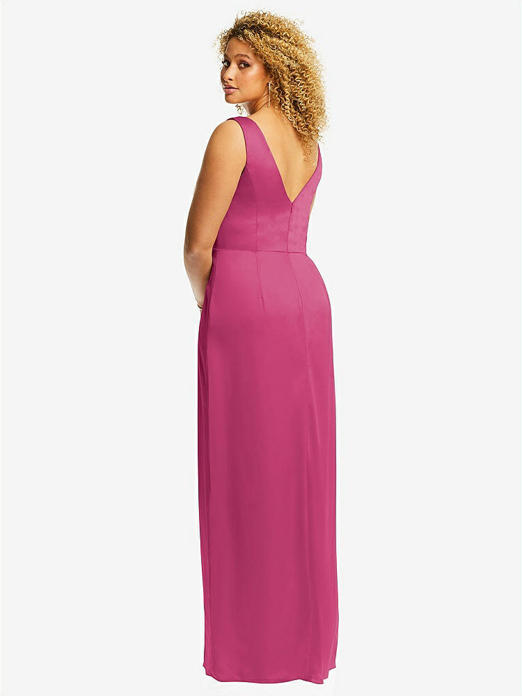 【NEW】【STYLE: 6864】フェイク ラップ ささやき サテン マキシ ドレス ドレープ チューリップ スカート【COLOR: Tea Rose】【SIZE: 00-30W】