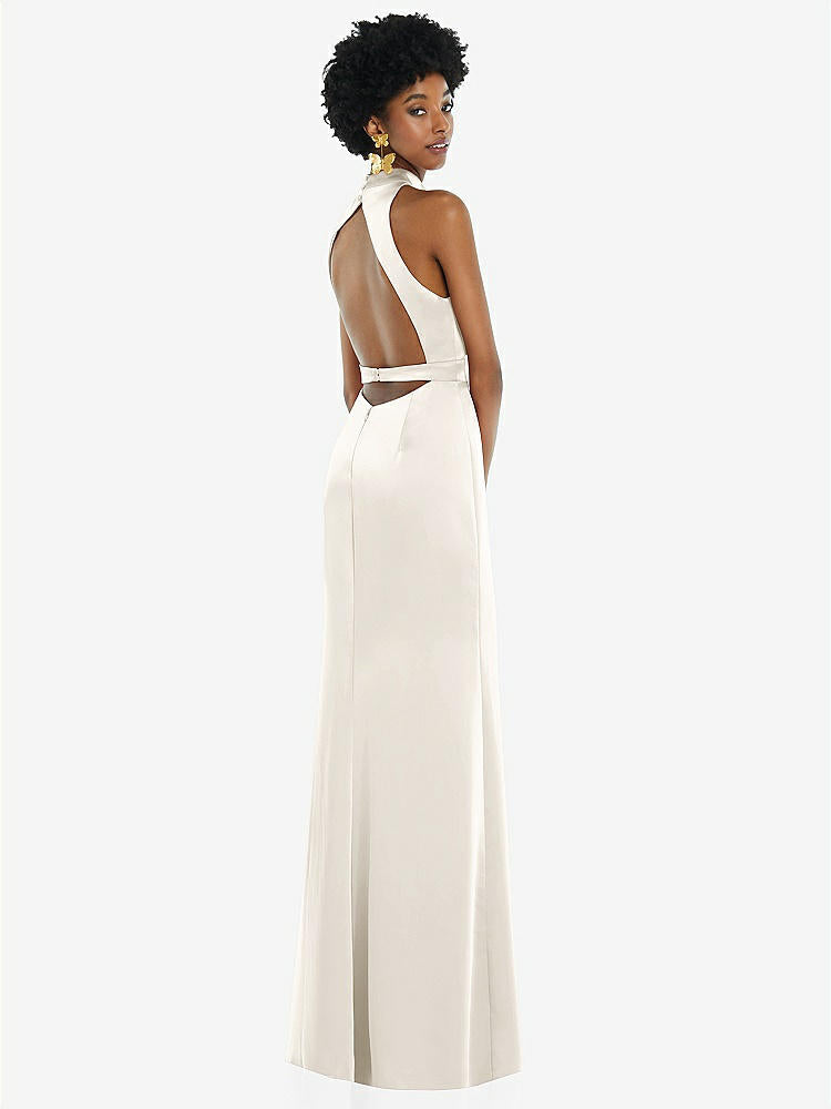 【STYLE: LB037】High Neck Backless Maxi Dress with Slim Belt【COLOR: Ivory】