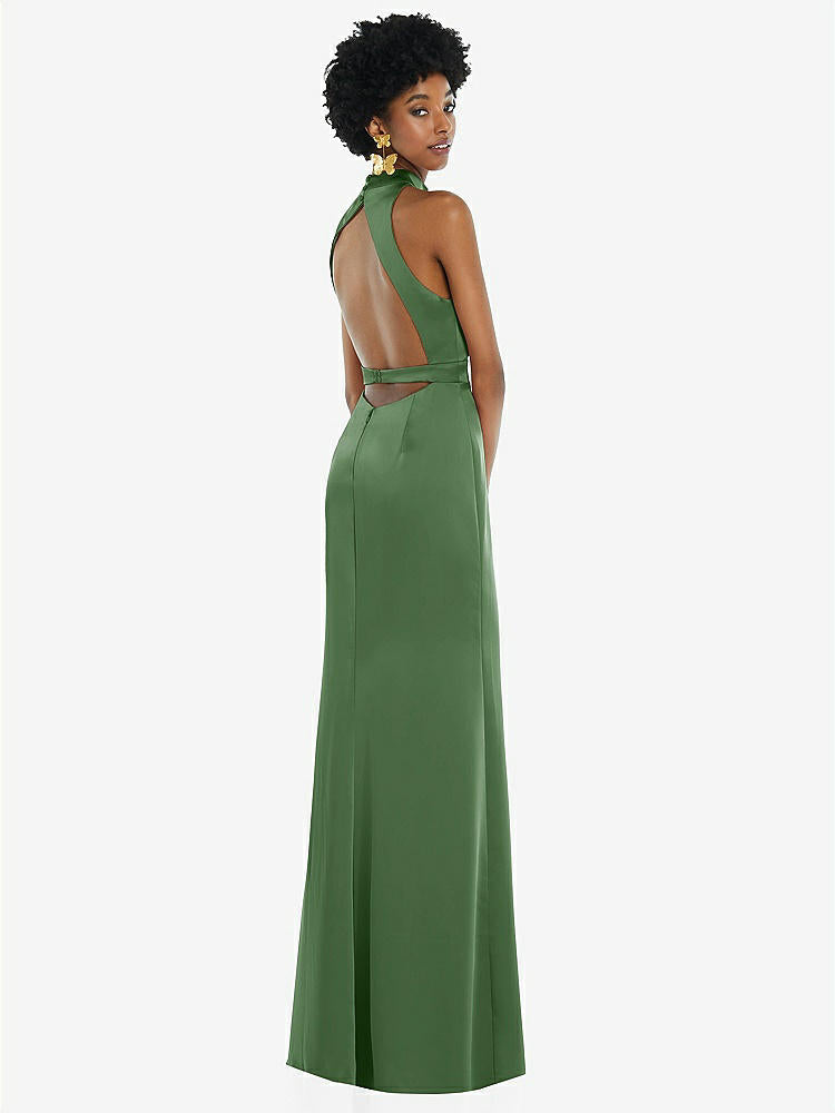 【NEW】【STYLE: LB037】高 首 バックレス マキシ ドレス スリム ベルト【COLOR: Vineyard Green】【SIZE: 00-30W】