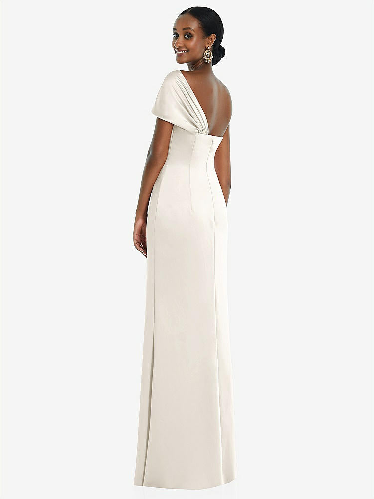 【STYLE: 3100】Twist Cuff One-Shoulder Princess Line Trumpet Gown【COLOR: Ivory】