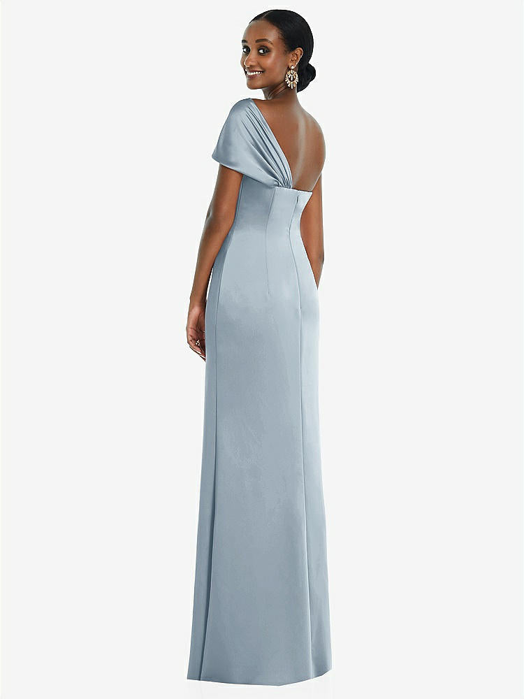 【STYLE: 3100】Twist Cuff One-Shoulder Princess Line Trumpet Gown【COLOR: Mist】