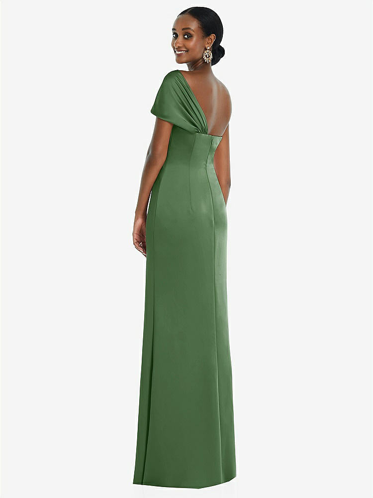 【STYLE: 3100】Twist Cuff One-Shoulder Princess Line Trumpet Gown【COLOR: Vineyard Green】