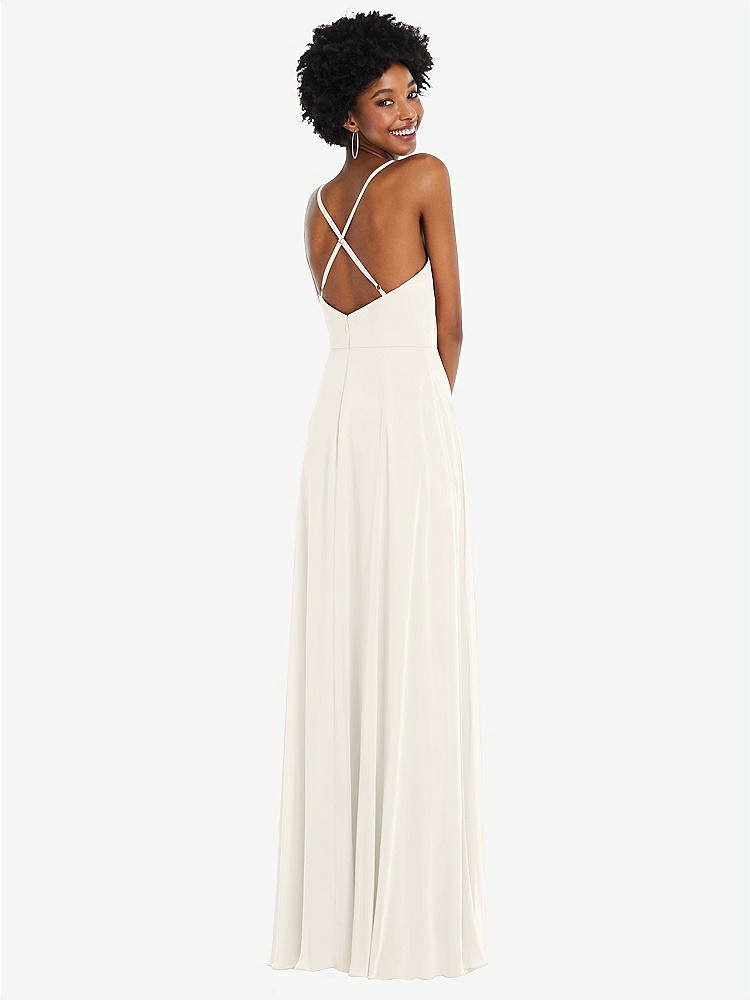 【STYLE: 1557】Faux Wrap Criss Cross Back Maxi Dress with Adjustable Straps【COLOR: Ivory】