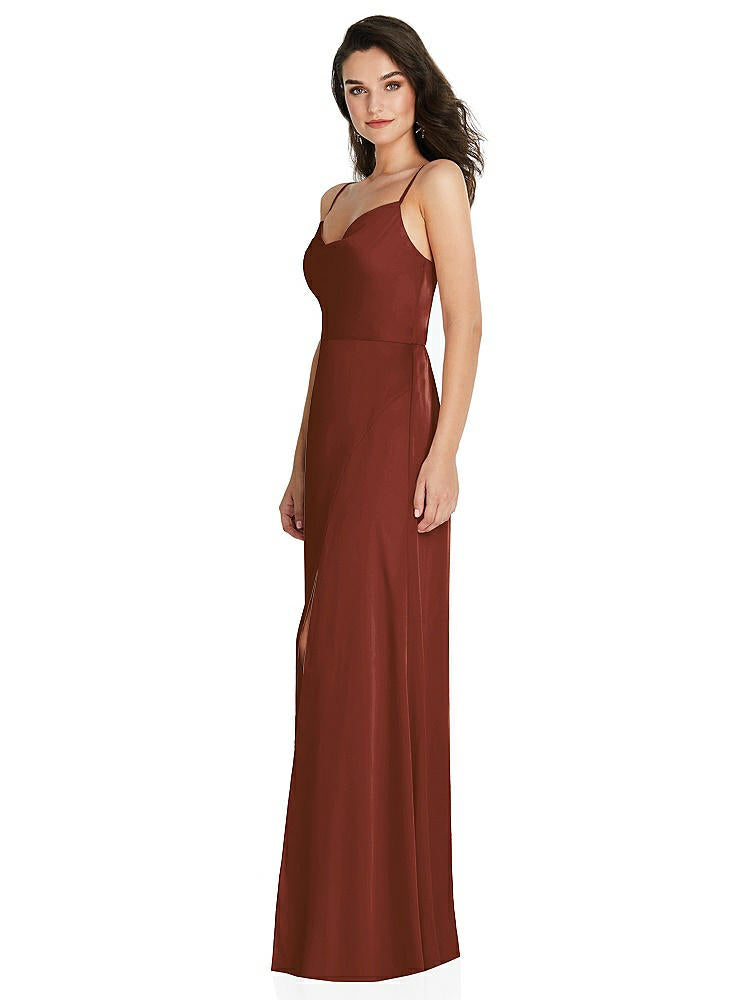 【NEW】【STYLE: TH098】カウルネック a-line maxi ドレス 調整可能 ストラップ【COLOR: Auburn Moon】【SIZE: 00-30W】