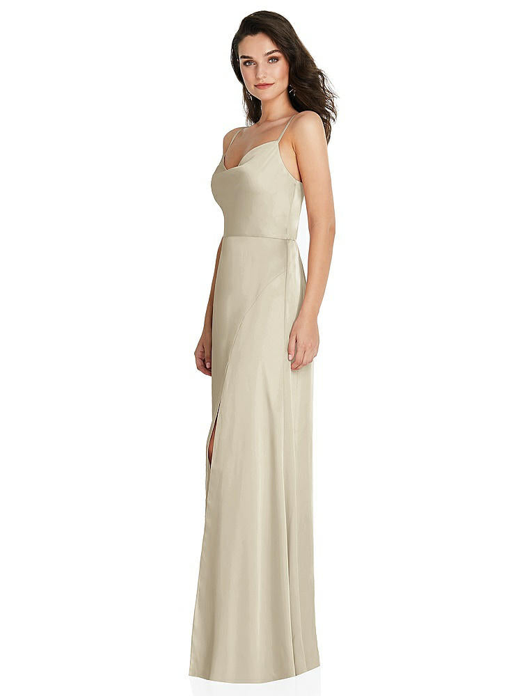 【NEW】【STYLE: TH098】カウルネック a-line maxi ドレス 調整可能 ストラップ【COLOR: Champagne】【SIZE: 00-30W】