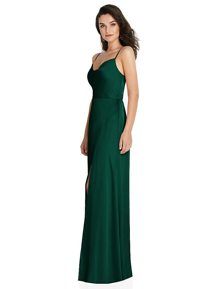 【NEW】【STYLE: TH098】カウルネック a-line maxi ドレス 調整可能 ストラップ【COLOR: Hunter Green】【SIZE: 00-30W】