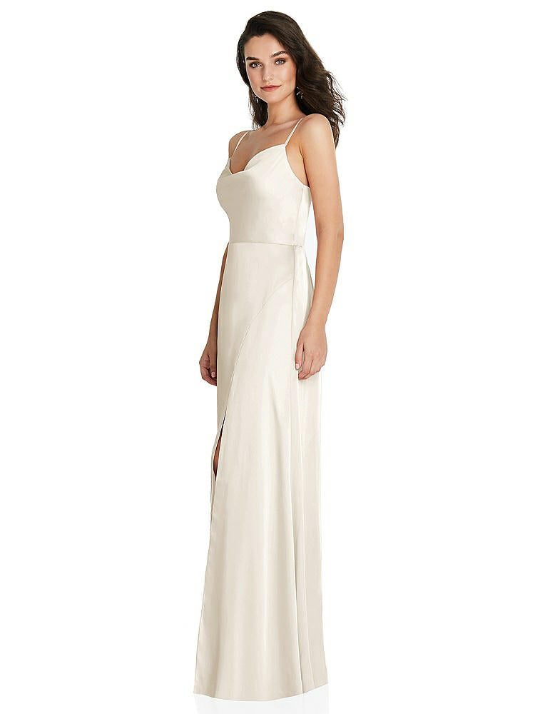 【NEW】【STYLE: TH098】カウルネック a-line maxi ドレス 調整可能 ストラップ【COLOR: Ivory】【SIZE: 00-30W】