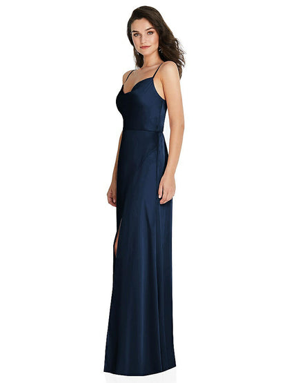 【NEW】【STYLE: TH098】カウルネック a-line maxi ドレス 調整可能 ストラップ【COLOR: Midnight Navy】【SIZE: 00-30W】