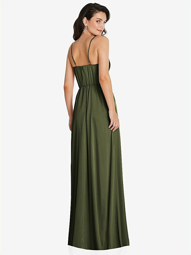 【NEW】【STYLE: TH098】カウルネック a-line maxi ドレス 調整可能 ストラップ【COLOR: Olive Green】【SIZE: 00-30W】