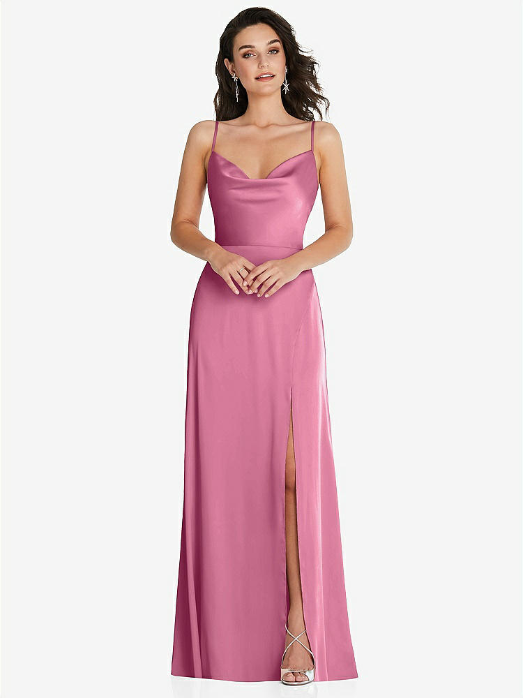 【NEW】【STYLE: TH098】カウルネック a-line maxi ドレス 調整可能 ストラップ【COLOR: Orchid Pink】【SIZE: 00-30W】