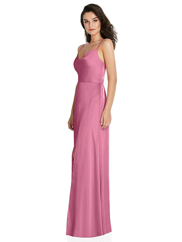 【NEW】【STYLE: TH098】カウルネック a-line maxi ドレス 調整可能 ストラップ【COLOR: Orchid Pink】【SIZE: 00-30W】