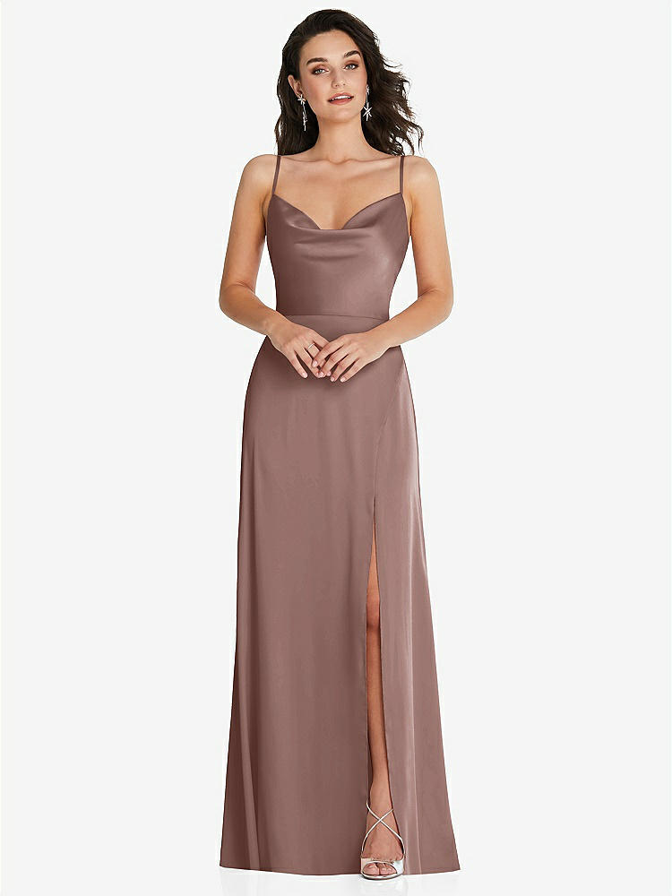 【NEW】【STYLE: TH098】カウルネック a-line maxi ドレス 調整可能 ストラップ【COLOR: Sienna】【SIZE: 00-30W】