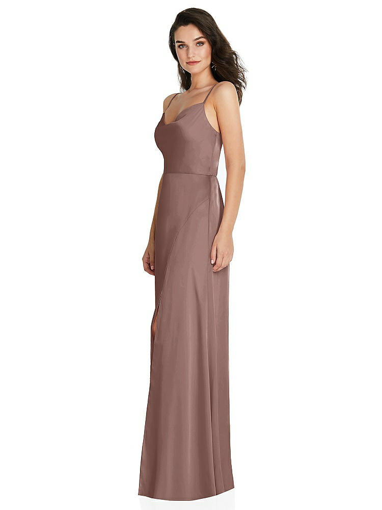 【NEW】【STYLE: TH098】カウルネック a-line maxi ドレス 調整可能 ストラップ【COLOR: Sienna】【SIZE: 00-30W】