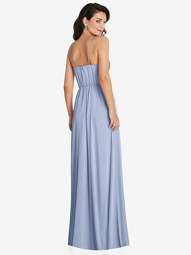 【NEW】【STYLE: TH098】カウルネック a-line maxi ドレス 調整可能 ストラップ【COLOR: Sky Blue】【SIZE: 00-30W】