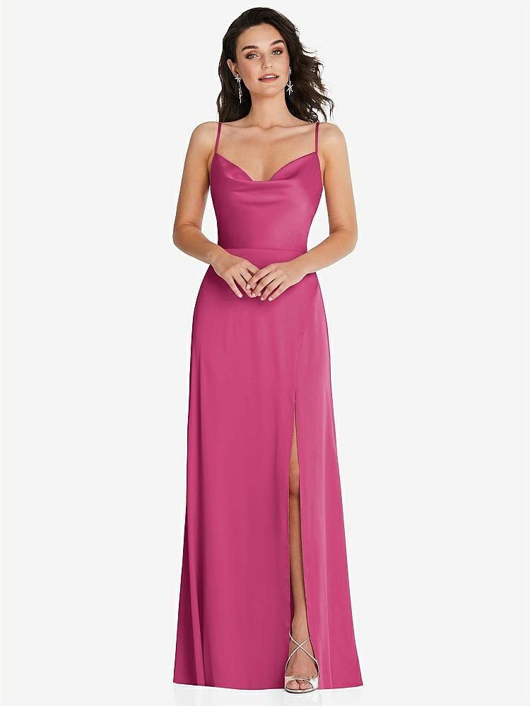 【NEW】【STYLE: TH098】カウルネック a-line maxi ドレス 調整可能 ストラップ【COLOR: Tea Rose】【SIZE: 00-30W】