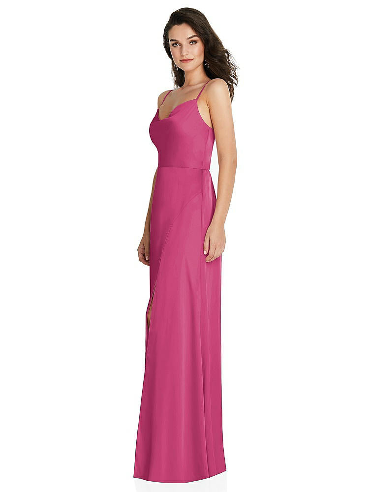 【NEW】【STYLE: TH098】カウルネック a-line maxi ドレス 調整可能 ストラップ【COLOR: Tea Rose】【SIZE: 00-30W】