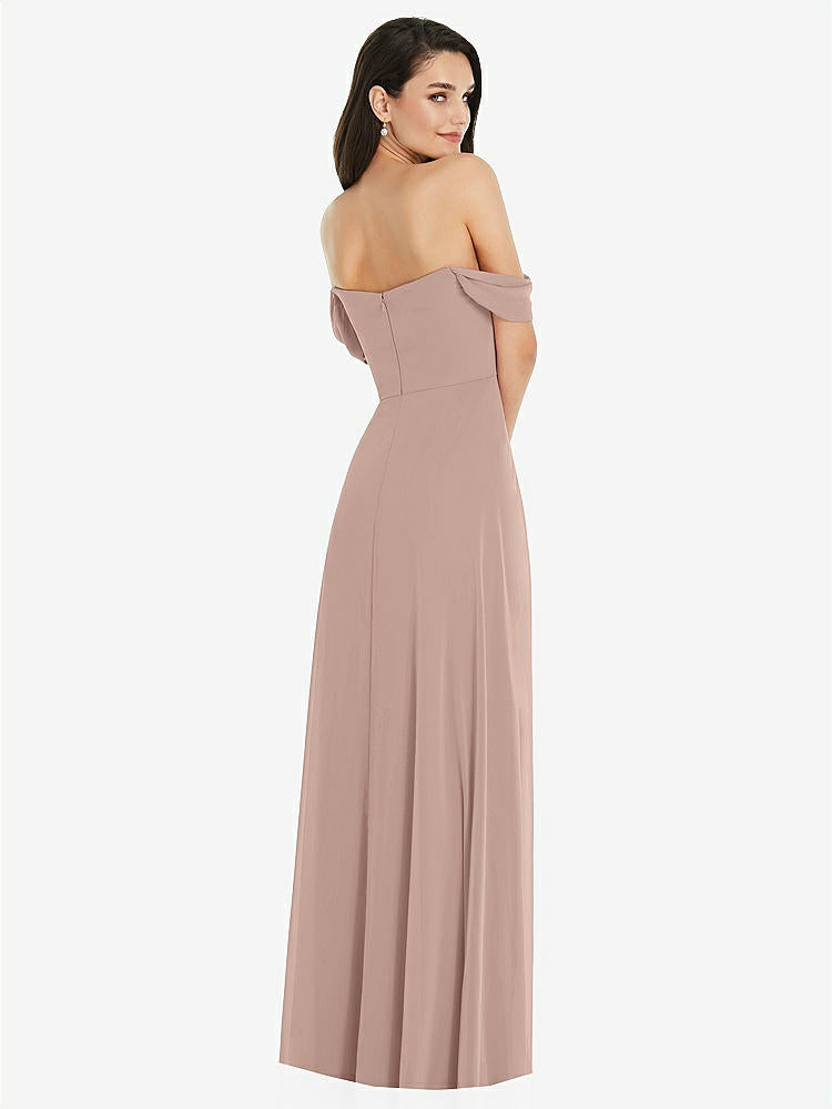 【STYLE: 3105】Off-the-Shoulder Draped Sleeve Maxi Dress with Front Slit【COLOR: Bliss】