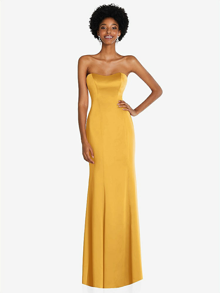 【STYLE: 6859】Strapless Princess Line Lux Charmeuse Mermaid Gown【COLOR: NYC Yellow】