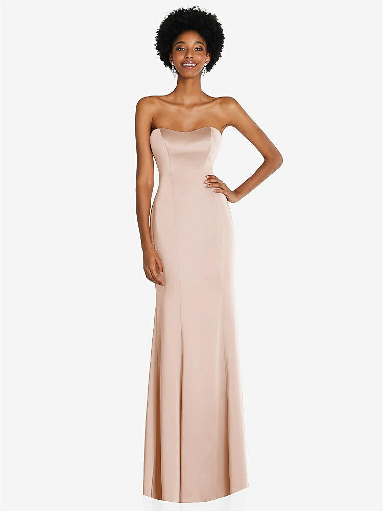 【STYLE: 6859】Strapless Princess Line Lux Charmeuse Mermaid Gown【COLOR: Cameo】