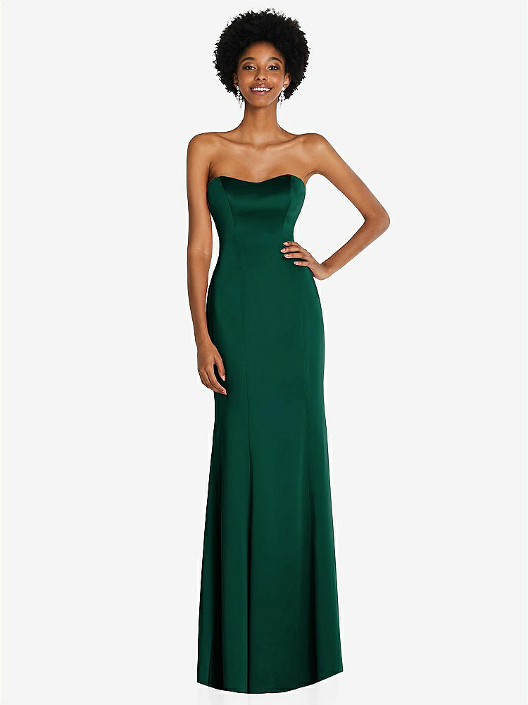 【STYLE: 6859】Strapless Princess Line Lux Charmeuse Mermaid Gown【COLOR: Hunter Green】
