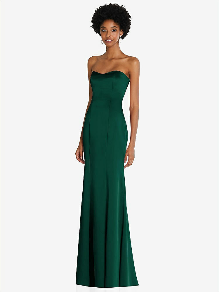 【STYLE: 6859】Strapless Princess Line Lux Charmeuse Mermaid Gown【COLOR: Hunter Green】