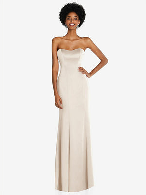 【NEW】【STYLE: 6859】ストラップレス プリンセス ライン ルクス charmeuse 人魚 ガウン【COLOR: Oat】【SIZE: 00-30W】