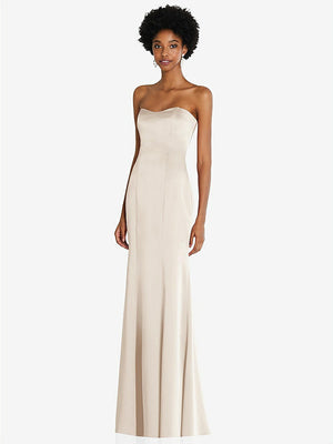 【NEW】【STYLE: 6859】ストラップレス プリンセス ライン ルクス charmeuse 人魚 ガウン【COLOR: Oat】【SIZE: 00-30W】