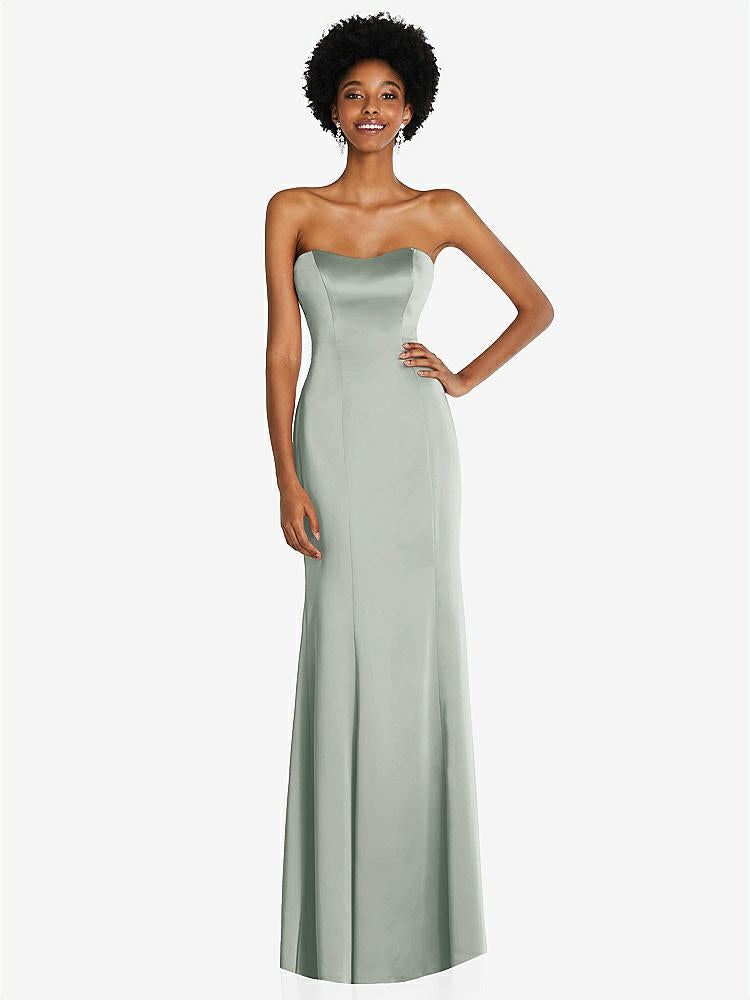 【STYLE: 6859】Strapless Princess Line Lux Charmeuse Mermaid Gown【COLOR: Willow Green】