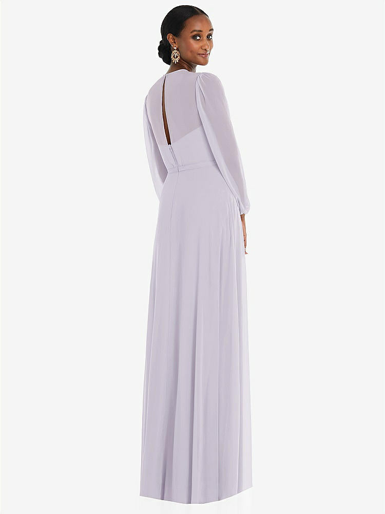 【NEW】【STYLE: 3098】ストラップレス シフォン マキシ ドレス パフ付き スリーブ ブルーソン オーバーレイ 【COLOR: Moondance】【SIZE: 00-30W】