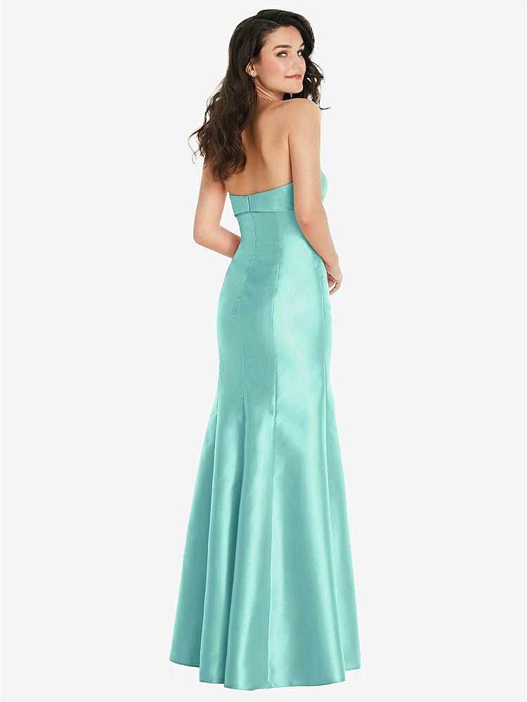【STYLE: D829】Bow Cuff Strapless Princess Waist Trumpet Gown【COLOR: Coastal】