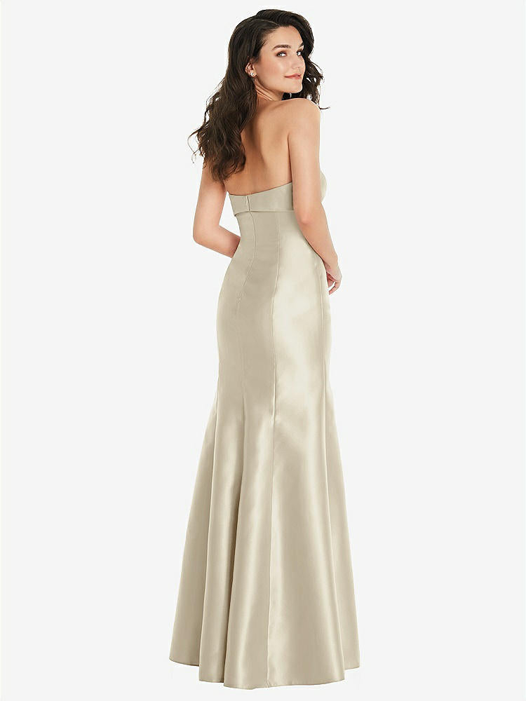 【STYLE: D829】Bow Cuff Strapless Princess Waist Trumpet Gown【COLOR: Champagne】
