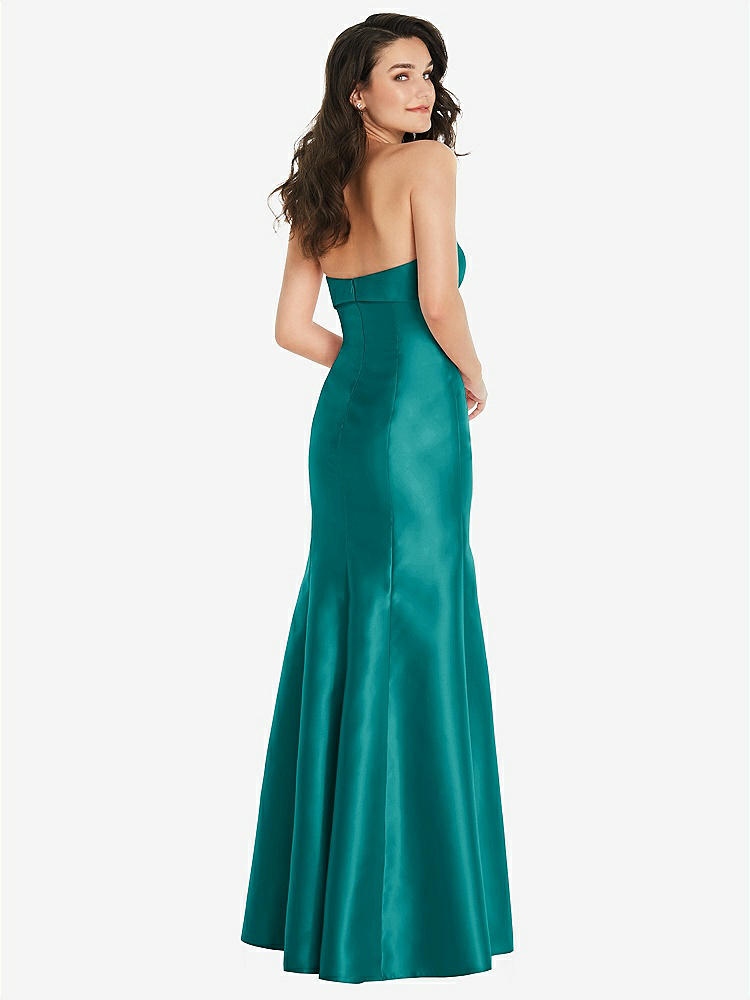 【STYLE: D829】Bow Cuff Strapless Princess Waist Trumpet Gown【COLOR: Jade】